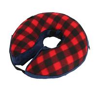 Qudinip Collar Inflable de Recuperación para Mascotas Ajustable Suave Anti Lamiendo para Perros y Gatos Post Cirugía Felpa Corta 1 Unidad (M)