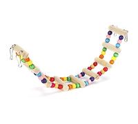Qudinip Colorido Puente Colgante de Madera para Mascotas, Loros, Juguete de Escalada, No Tóxico para Pájaros Pequeños, 6x48cm (Yo* te desobedezco)