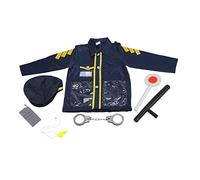 Qudinip Conjunto de Disfraz de Policía para Niños, Ropa de Vestir de Oficial de para Juegos de Simulación, Incluye Gorro, Silbato y Walkie Talkie, para Edades de 3 a 6 Años