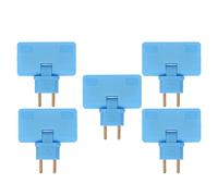Qudinip Convertidor de Enchufe, Adaptador Compacto y Duradero de 180 Grados, 5 uds., para Oficina en Casa, ABS y Latón, 1500W (Azul)