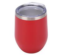 Qudinip Copa de Vino sin Tallo de Acero Inoxidable de 12 Onzas, Taza Aislada de Doble Pared para Vino, café y Helado, (tinto)