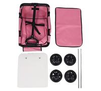 Qudinip Corredor de Mascotas, 4 Ruedas Plegable de Carro de Mascotas Pullable en Forma V en Forma de 45 ° Entrada Frontal de Inclinación, Tela de Oxford Plegable de 3 Pasos para Viajes (Rosa)