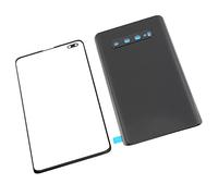 Qudinip Cubierta Trasera de Vidrio para Teléfono Móvil, Reemplazo de Panel de Vidrio Exterior Duradero para S10+Plus, Kit de Reparación de Alto Rendimiento, Incluye Herramientas y Accesorios (Negra)