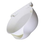 Qudinip Cuenco Colador Colador Duradero de 2 Capas para Fácil Lavado y Drenaje de Alimentos Uso de Cocina de Plástico 1 Unidad (Blanca)