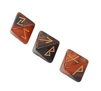 Qudinip Dados de Runa, Juego de Dados Poliédricos de Predicción de Aprendizaje de Astrología de Colores Vivos Místicos de Cielo Estrellado de 8 Caras para Adultos, con Material AC (Oro Negro)