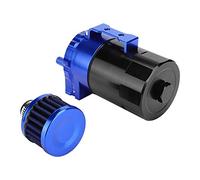 Qudinip Depósito de Lata de Captura de Aceite de Aluminio de 300 Ml, Tanque de Ventilación de Motor Duradero para Automóvil, Ajuste Universal, Peso Ligero Negro (Negro Azul)