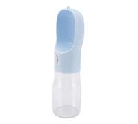 Qudinip Dispensador a Prueba de Fugas de Botella de Agua Portátil para Perros de 400 Ml con Cordón para Actividades Al Aire Libre - ABS de Calidad Alimentaria (Azul)