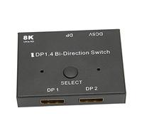 Qudinip Displayport 1.4 Splitter 8K 60Hz Easy Bidireccional para TV Monitor Aleación de Aluminio 1 Unidad