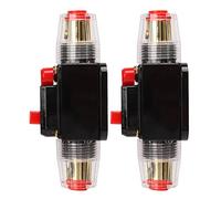 Qudinip Disyuntor en Línea de 12-24 V con Reinicio Manual, Protección de Alta Corriente, para Sistemas de Audio de Automóviles y Barcos, Paquete de 2 (30A)