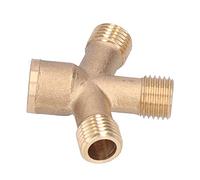 Qudinip Divisor de Manguera de Latón Conector de 4 Vías para Pulverización Agrícola y Lavado de Autos 5.3x4.5cm