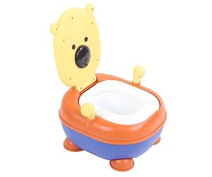 Qudinip El Orinal Portátil del Viaje del Niño para El Entrenamiento Fácil del Orinal El Diseño Lindo de la Historieta de la Diversión Embroma El Asiento Plástico (Cojín suave)