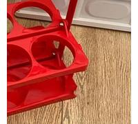 Qudinip Estante Portátil para Botellas de Cerveza, Cesta Plegable Ecológica con Asa para Almacenamiento de Bebidas, para Picnics y Fiestas (Roja)