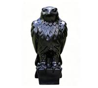 Qudinip Estatua de Halcón, Figura de águila Impermeable Realista para Decoración Interior y Exterior, Resina Negra, 9x9x20,5 Cm (Águila)