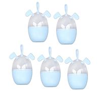 Qudinip Estuches de Almacenamiento para Licuadoras de Maquillaje, 5 uds., Contenedores Portátiles a Prueba de Fugas con Diseño de Dibujos Animados para Amantes del Maquillaje, Plástico Duradero