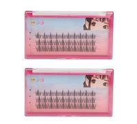 Qudinip Extensiones de Pestañas Individuales Mixtas de Flores Suaves para Maquillaje de Fiesta, 30 Grupos Esponjosos y Ligeros, Fibra Viscoelástica de 11 a 13 Mm
