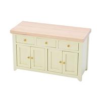 Qudinip Gabinete de Casa de Muñecas a Escala 1:12, Gabinete de Almacenamiento de Abedul en Miniatura con Cajones y Puertas Que Se Pueden Abrir, para Decoración y Regalo de Casa de (Crema)