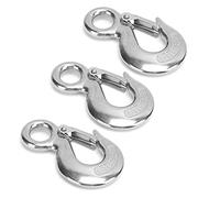 Qudinip Gancho de Eslinga para Polipasto Con Ojo de Acero Inoxidable, 3 uds. Con Pestillo de Seguridad para Actividades Marinas y Al Aire, Ganchos de Elevación a Prueba de óxido (0.Hittle)
