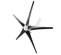 Qudinip Generador de Turbinas Eólicas de 400 W, Fuente de Alimentación de Alta Eficiencia para Barcos y Casas Móviles, Diseño de 5 Aspas, Negro y Azul (24V)