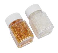 Qudinip Gránulos de Pegamento de Queratina para Extensiones de Cabello, 2 Botellas de 50 G de Resina de Alta Viscosidad para una Unión Fuerte, con Conector de Hierro para Extensiones de