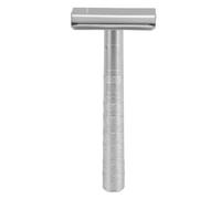 Qudinip Herramienta de Afeitar de Seguridad de Largo, Recortadora de Barba de Doble Cara para Hombres con Diseño de No Deslizamiento Lavable, Rasurador de Metal de Aleación Reutilizable (Plateado