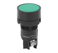 Qudinip Interruptor de Botón Pulsador de Plástico de 10 Piezas - Control de Reinicio de Cabeza Plana XB2 Duradero para Aplicaciones Industriales - Funcionalidad Confiable - Verde/Rojo 22 Mm (Verde