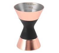 Qudinip Jigger de Cóctel, Taza Medidora de Acero Inoxidable de Doble Cara con Escala para Barra Casera, Barra Artesanal Profesional (Cobre chapado)