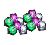 Qudinip Juego de 12 Cubitos de Hielo LED, Luces Nocturnas Brillantes a Prueba de Agua con Inducción Líquida para Fiestas, Bares y Cafeterías - 33 X 3 X 3 Cm (Cubitos de hielo iluminados)