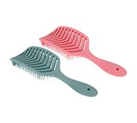 Qudinip Juego de 2 Cepillos de Ventilación para Desenredar, Cepillo de Pelo Suave y Flexible para Secado Rápido y Desenredado Suave, Ideal para Cabello Barba, Rojo Rosa Verde Oscuro