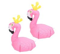 Qudinip Juego de 2 Luces Solares para Piscina con Forma de Flamenco, Luces Flotantes Impermeables que Cambian de Color para Piscina Al Aire Libre, Hermoso Diseño de PVC para Noches Románticas