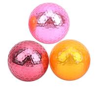 Qudinip Juego de 3 Pelotas de de Color Metal Chapado de 3 Pelotas de Práctica de Alta Elasticidad para Entrenamiento en Interiores y Exteriores Poliresina de Caucho Sintético de 1,68 Pulgadas