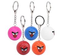 Qudinip Juego de 5 Pelotas de Práctica de con Llavero Colorido, Pelotas de Entrenamiento de para Entusiastas de los Deportes, Goma Elástica de 42,6 Mm