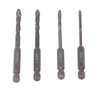 Qudinip Juego de Brocas para Vidrio, 4 Brocas de Acero de Aleación para Vidrio, Cerámica, Espejo, Porcelana, Ladrillo, Mármol, Placa Fina de Hierro, con 3 Mm, 4 Mm, 5 Mm, 6 Mm de