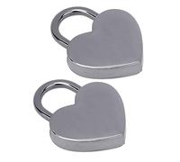 Qudinip Juego de Candado Vintage con Cerradura de Corazón, Llaves Decorativas Duraderas para Joyeros y Agendas, Metal de 30x39mm (Plata Negro)