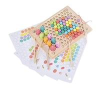 Qudinip Juego de Cuentas de Tablero de Madera Divertido Juguete Interactivo de Aprendizaje Temprano para Niños de 3 Años en Adelante Madera 30 X 22,5 Cm