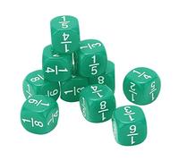 Qudinip Juego de Dados de Fracción, 20 Piezas, Herramientas Educativas Duraderas Multifacetadas para Práctica de Matemáticas para Niños, Tamaño de Plástico de 1,6 Cm (Verde)