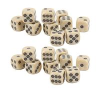 Qudinip Juego de Dados de Seis Caras de 20 Piezas, Puntos Circulares Compactos de 16 Mm para Juegos de Mesa y Enseñanza de Matemáticas, Estilo Perla Blanca