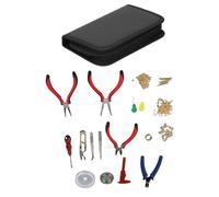 Qudinip Juego de Herramientas para Hacer Joyas, Kit Completo para Principiantes con Alicates de Punta Plana y Herramientas de Engarzado para Entusiastas del Bricolaje, Accesorios de Metal