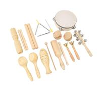 Qudinip Juego de Instrumentos Musicales para Niños Pequeños, 10 Piezas, Juguetes Educativos de Percusión de Madera de Haya para Preescolar