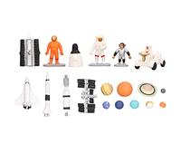 Qudinip Juego de Juguetes de Modelo Espacial para Niños, 19 Piezas de Juguetes de Exploración Espacial con Astronautas, Cohetes, Rover Lunar, Modelos de Plástico Duradero