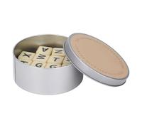 Qudinip Juego de Letras Scrabble, Duradero, Divertido, Juego de Crucigramas de Cubo de Aprendizaje Pulido a Mano para Viajes (Plata)