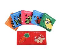 Qudinip Juego de Libros de Tela para Bebés, Juguete Educativo de Dibujos Animados Bonitos para Actividades de Aprendizaje y Tiempo de Juego, Material Duradero y No Tóxico, 6 uds. (Tipo A)