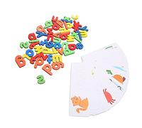 Qudinip Juego de Rompecabezas de Madera con Alfabeto para Aprendizaje de Colores y Diversión de Ortografía para Niños Mayores de 3 Años, 52 Piezas con Bolsa de Almacenamiento
