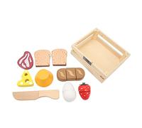 Qudinip Juego de Simulación de Comida de Madera para Niños, Juguetes Duraderos para Cortar Frutas y Verduras, Accesorios Educativos de Cocina, 14,9x12,3x5,1 Cm