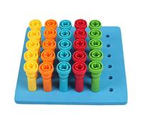 Qudinip Juego de Tableros de Clavijas, Juguetes Educativos y Divertidos, Tablero de Clavijas Apilable Colorido, Juguete para Niños Pequeños, 25 Piezas de Material Plástico
