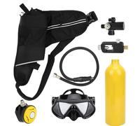 Qudinip Juego de Tanque de Oxígeno para Buceo, Kit de Respiración Subacuática Portátil para Aventura de Buceo, Aleación de Aluminio, 1L (Amarilla)