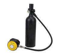 Qudinip Juego de Tanque de Oxígeno para Buceo, Kit de Respiración Subacuática Portátil para Aventura de Buceo, Aleación de Aluminio, 1L (Negra)
