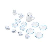 Qudinip Juego de té para Casa de Muñecas, Minijuego de Tazas de té de Cerámica de Simulación para Tiempo de Juego Creativo y Modelado en Miniatura, 15 Piezas, para Niños (D)