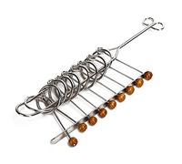 Qudinip Juguete de Desbloqueo Intelectual, Juego de Rompecabezas Cerebral Duradero para Aliviar el Estrés y la Concentración, Acero Inoxidable de 22 Cm + Cuentas de Madera, Adultos