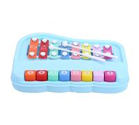 Qudinip Juguete Educativo de Piano para Bebés para Niños Que Aprenden Música con 8 Escalas y 12 Canciones, Plástico de Seguridad, Viene con 2 Martillos (Azul)