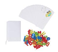 Qudinip Juguete Educativo para Aprender a Ver y Deletrear, Juego de Rompecabezas del Alfabeto para Niños a Partir de 3 Años, Bloques de Construcción de Madera Duraderos y Colores Brillantes